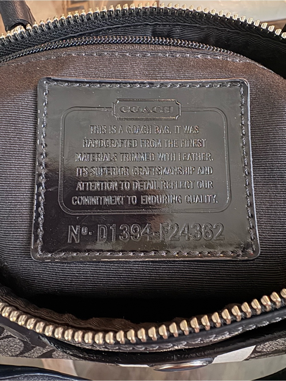 🖤🩶COACH SIGNATURE STRIPE GREY/BLACK MONOGRAM TOTE/SATCHEL BAG!🖤🩶 - Picture 7 of 9
